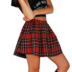 2019 Новый горячий модные девушки Шотландии оплаченные чеки школьная Униформа плиссированная юбка хлопковая рубашка шорты с высокой талией