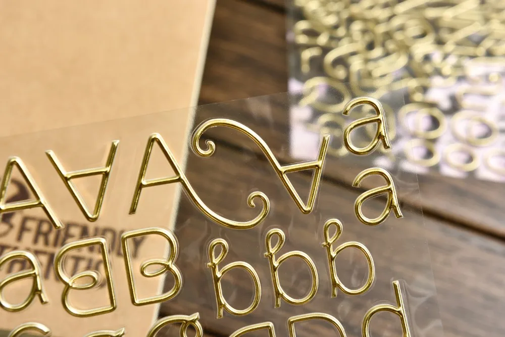 KSCRAFT золотой алфавит 3D высечки самоклеящиеся объемные наклейки для скрапбукинга Happy planner/изготовление открыток/Журнал проекта
