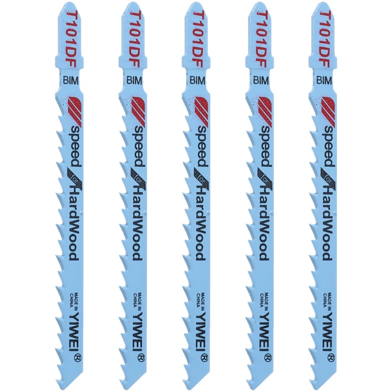 

5 Pcs T101DF/ T101BF Bi-metal T-Shank Jigsaw Blades Cutting Tool Clean For Hardwood Dls HOmeful qiang