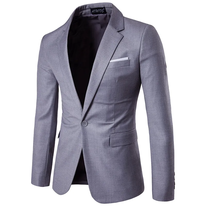

2019 New Men's Business Casual Slim Fit Blazers Men Cotton Single Buttons Coats For Male Wedding Autumn Jacket Plus Size S-6XL