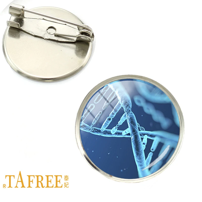 

TAFREE DNA molecule conceptual Brooch the genetic information of the organism Pins fashion Glass cabochon jewelry CT732