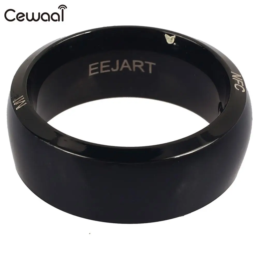 

Cewaal Waterproof Carbon Fiber Control NFC Ring Wearable NFC Ring Finger Fashion Message Push NFC Smart Ring Screen Unlocking