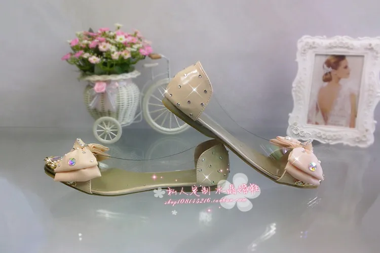 Свадебные туфли розового цвета с жемчугом и бантом-бабочкой; женские туфли-лодочки без застежки на плоской подошве с острым носком для беременных; вечерние туфли подружки невесты - Цвет: flat
