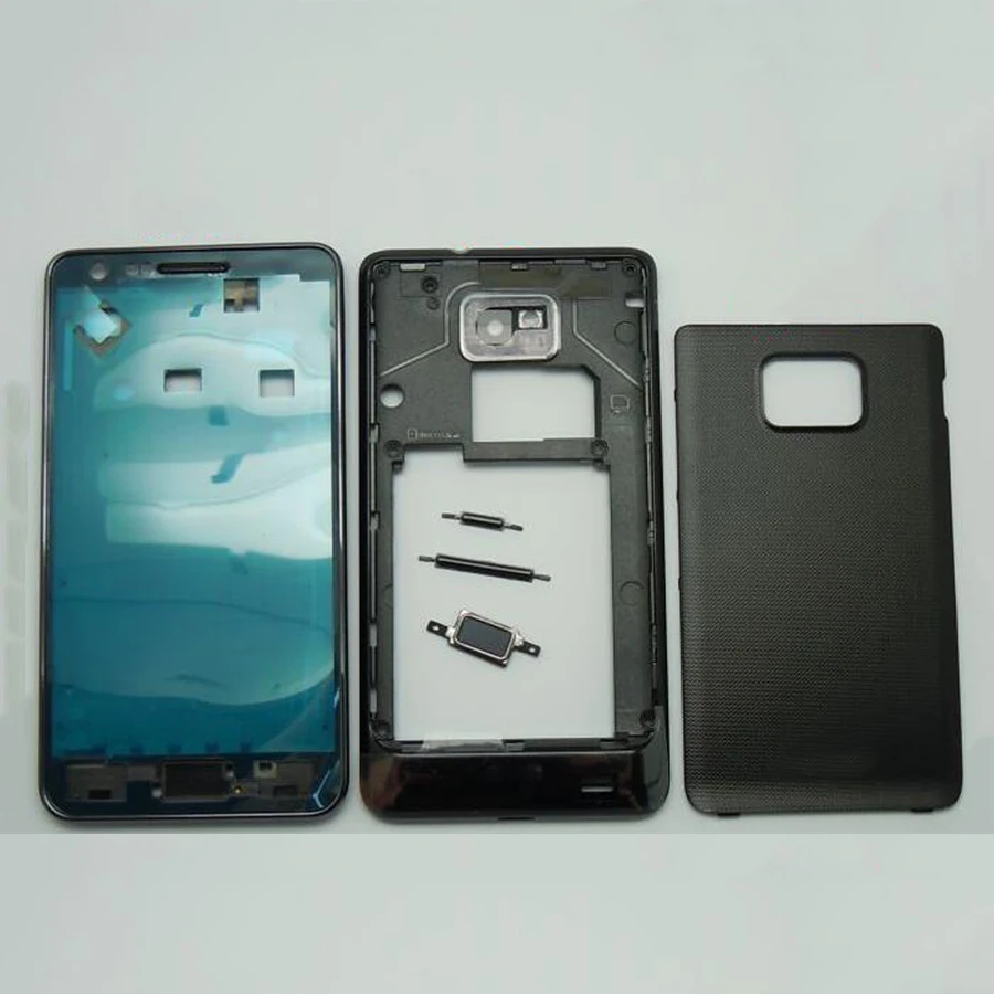 Для samsung galaxy s2 i9100 полный корпус передняя рамка + средняя Крышка батарейного