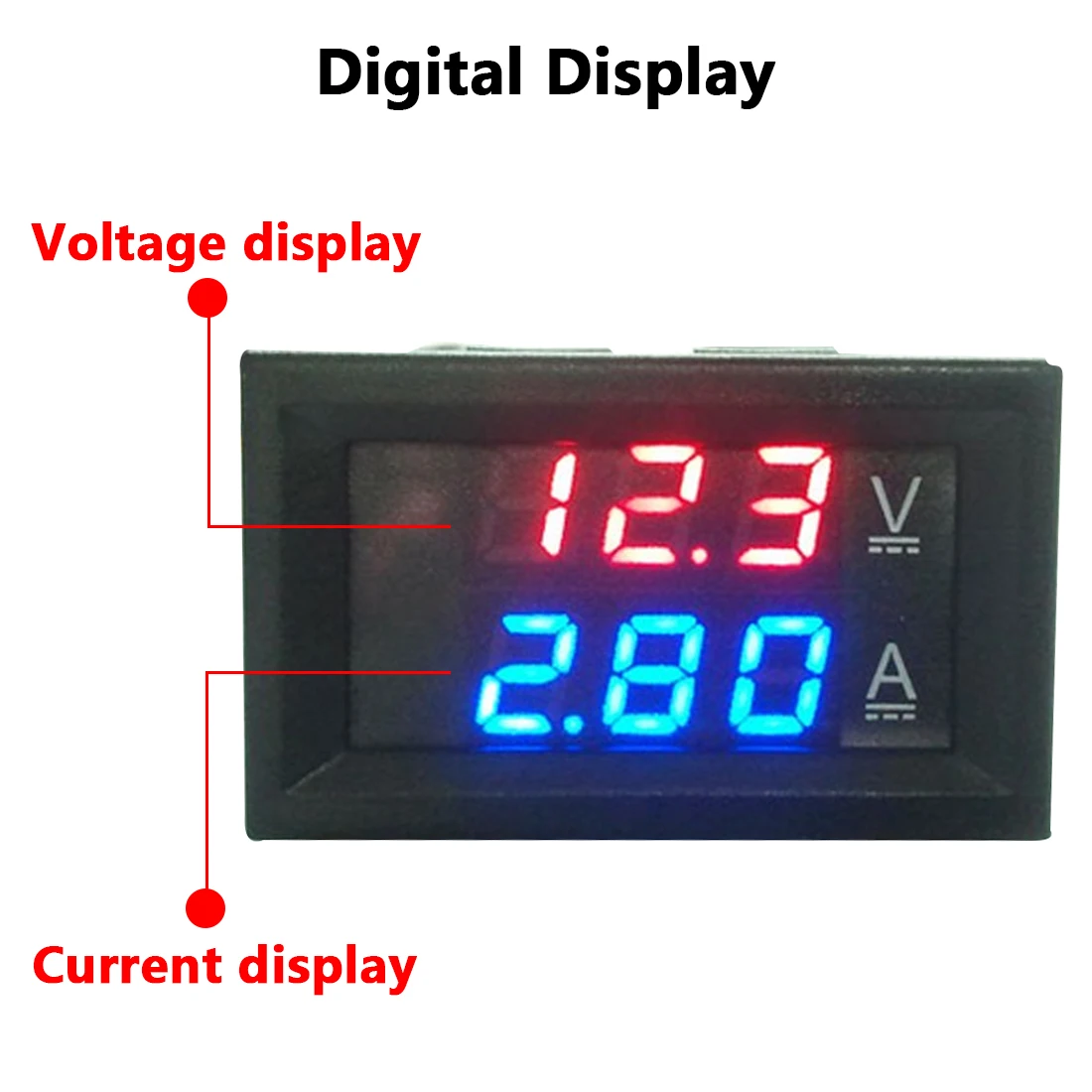 

100V 10A Professional DC Voltmeter Ammeter Blue + Red LED Amp Dual Digital Ammeter Voltmeter Gauge