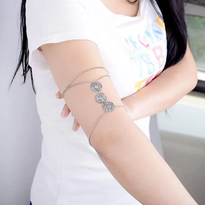 Women Jewelry New Popular Metal Upper Arm Bracelet Vintage Carving