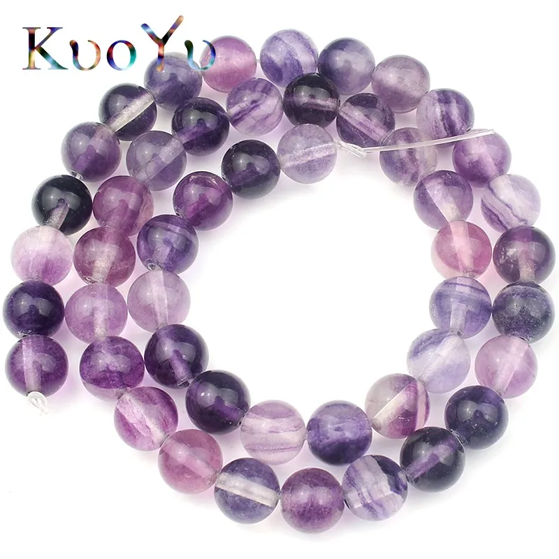 

Natural Gem Purple Fluorite Quartz Beads Round Loose Spacer Crystal Bead For Jewelry Making DIY Bracelet Necklace 15" 4/6/8/10mm
