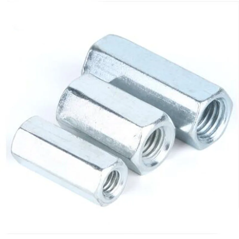 

2PCS M12 M14 M16 Galvanized Long Hex Nut Screw Connection Nut