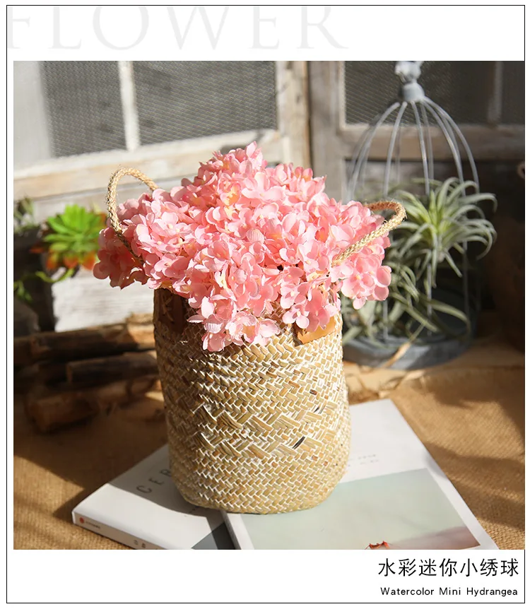 pink silk hydrangeas artificial flowers wedding flowers for bride hand silk Hydrangea fake flowers white home decoration (2)