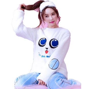 Fall Winter Women Pyjamas O-Neck Long Sleeve Cartoon Pajama Set Home Wear Flannel pj Set Kawaii Night Suit Ladies Nightwear Suit
Fall Winter Women Pyjamas O-Neck Long Sleeve Cartoon Pajama Set Home Wear Flannel pj Set Kawaii Night Suit Ladies Nightwear Suit