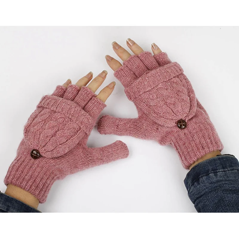 Женские перчатки без пальцев, варежки для девочек, шерстяные вязаные перчатки с открытыми пальцами, Guanti iInvernali Donna Guantes Mujer с подогревом Eldiven