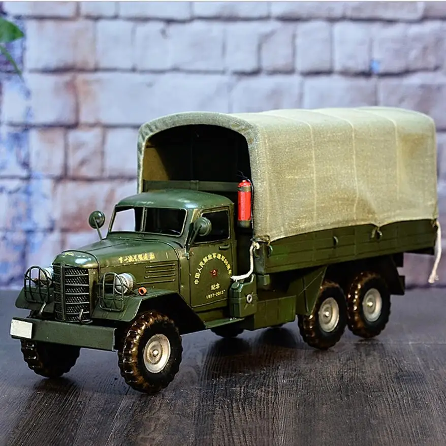

Free Shipping Metal Army Truck Model Party Decoration