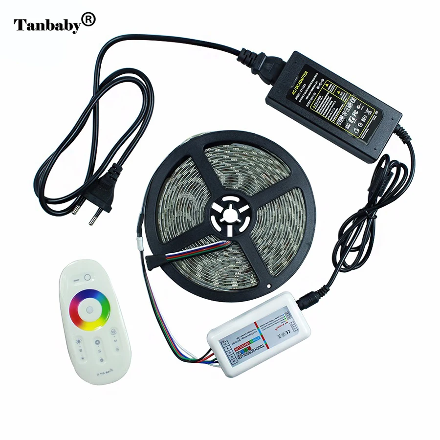 

Tanbaby Waterproof LED Strip Light 5050 RGBW RGBWW Tape 5M 300 leds + 2.4G wireless LED Controller and DC12V 5A Power adapter