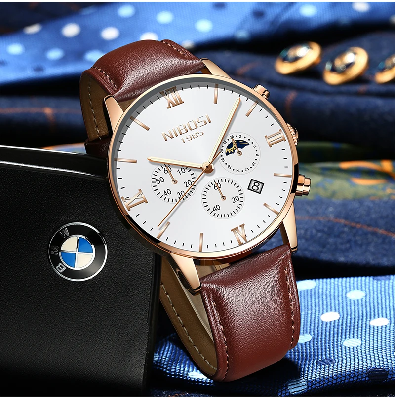 NIBOSI Dress Watch Men Gold 2018 Luxury Brand Men's Watch Waterproof Stainless Steel Famous Wristwatch Man Clock Water Resistant (15)