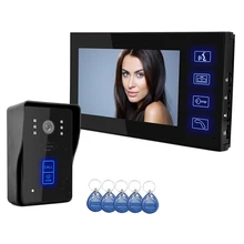 7″ TFT Touch Screen Video Door Phone Doorbell CCTV Camera Home Security Intercom System Monitor Night Vision RFID reader