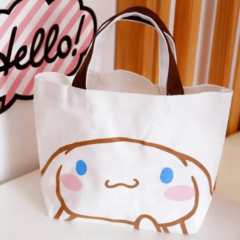 

1 Pc new hot Shoulder Bag For Kids Cartoon Cinnamoroll Pudding Dog Bento bag handbag bag Coin Purse Storage bag figure toys