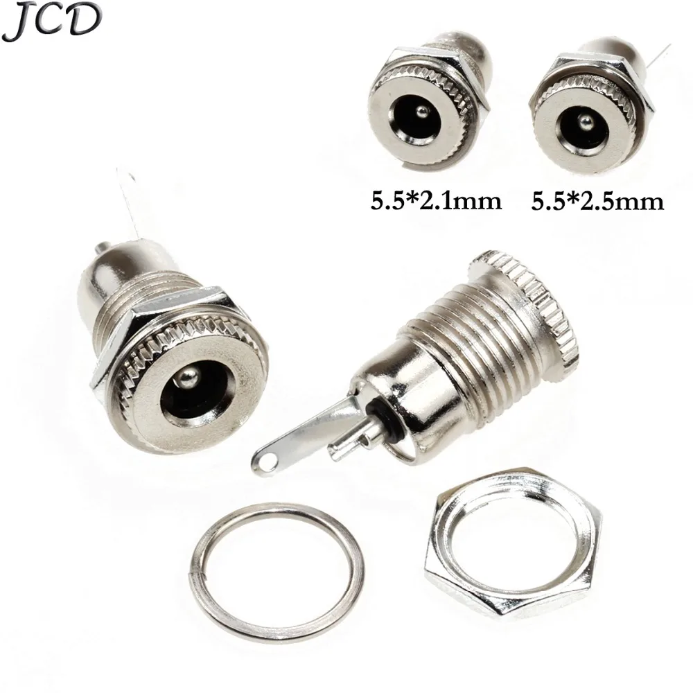 

JCD 5.5 mm x 2.1mm / 2.5mm DC Power Jack Socket Female Panel Mount Connector metal 5.5*2.1mm 5.5*2.5mm DC-099