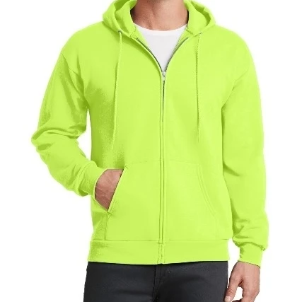 Port & Company PC78ZH Mens Core Fleece Full-Zip Hooded Sweatshirt Neon Yellow - Small (1)