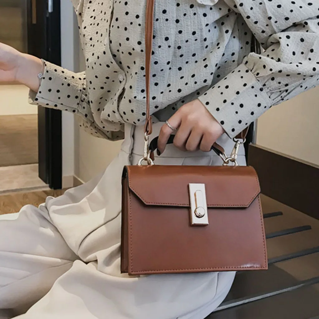 

Shoulder Bag new high quality Girls Fashion Pure color Leather Crossbody Messenger Bucket shoulder bag women