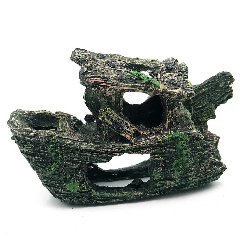 Rockery Shipwreck Aquarium Fish Tank Hiding Cave Underwater Landscape
