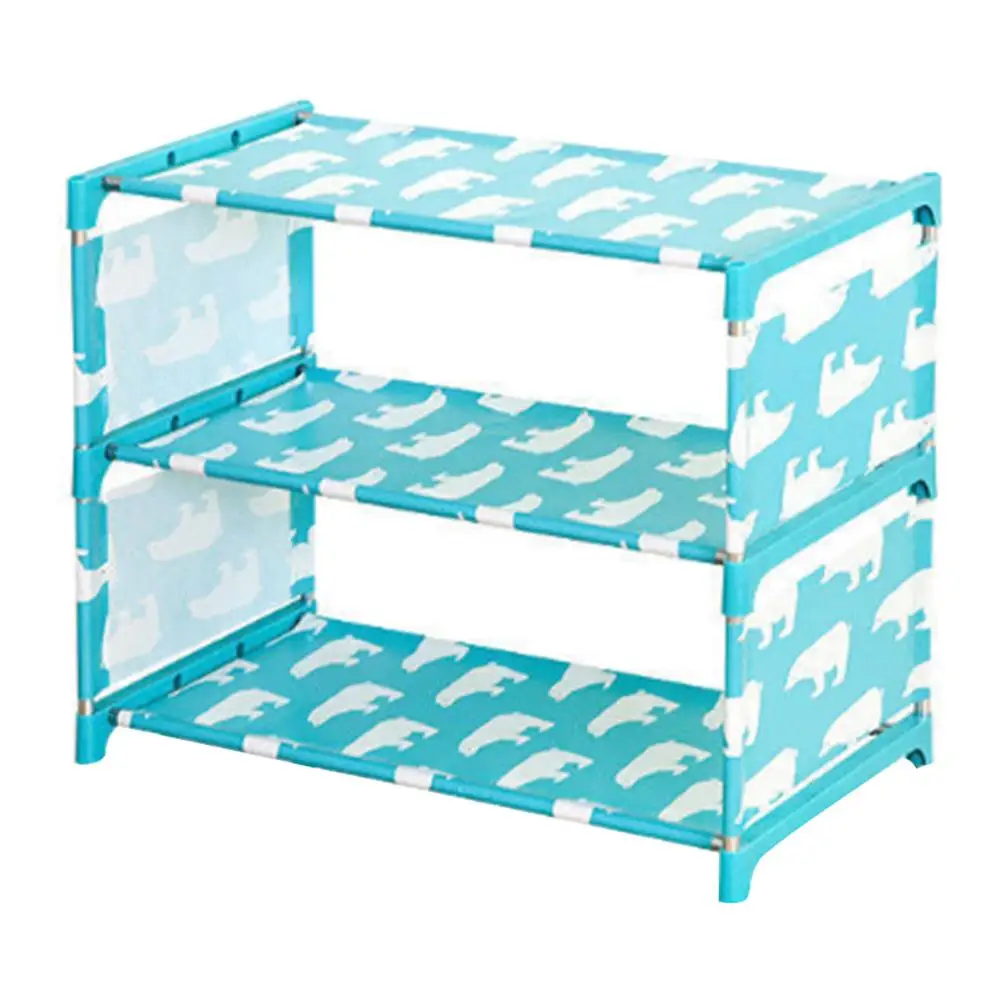 

Shoe Rack Practical Three Four Layers Living Room Organizer Stand Shelf Space Saver Animal Pattern Convenient Storage Cabinet