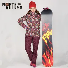 Дешевые лыжные костюмы для женщин, лыжная куртка с флисовой подкладкой, теплые зимние женские комплекты для сноубординга, водонепроницаемый спортивный костюм, лыжные штаны для женщин