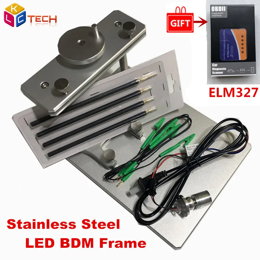 

Stainless Steel LED BDM Frame ECU Programmer Metal BDM Frame With Probe 22 Adapter For Ktag KESS V2 Fgtech
