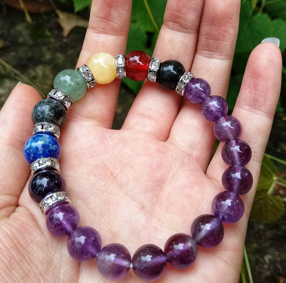 8mm amethyst chakra bracelet-4