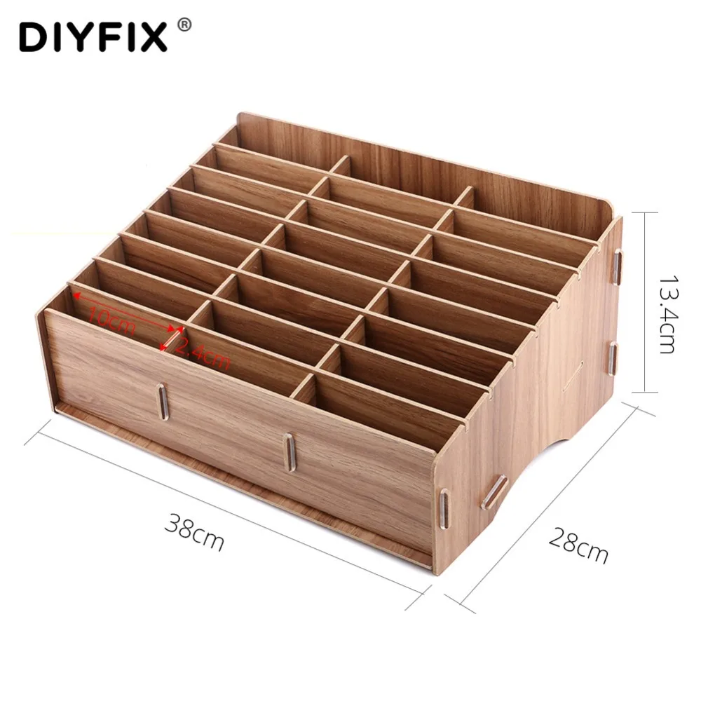 DIYFIX мобильный телефон ящик для инструментов ремонта деревянный хранения