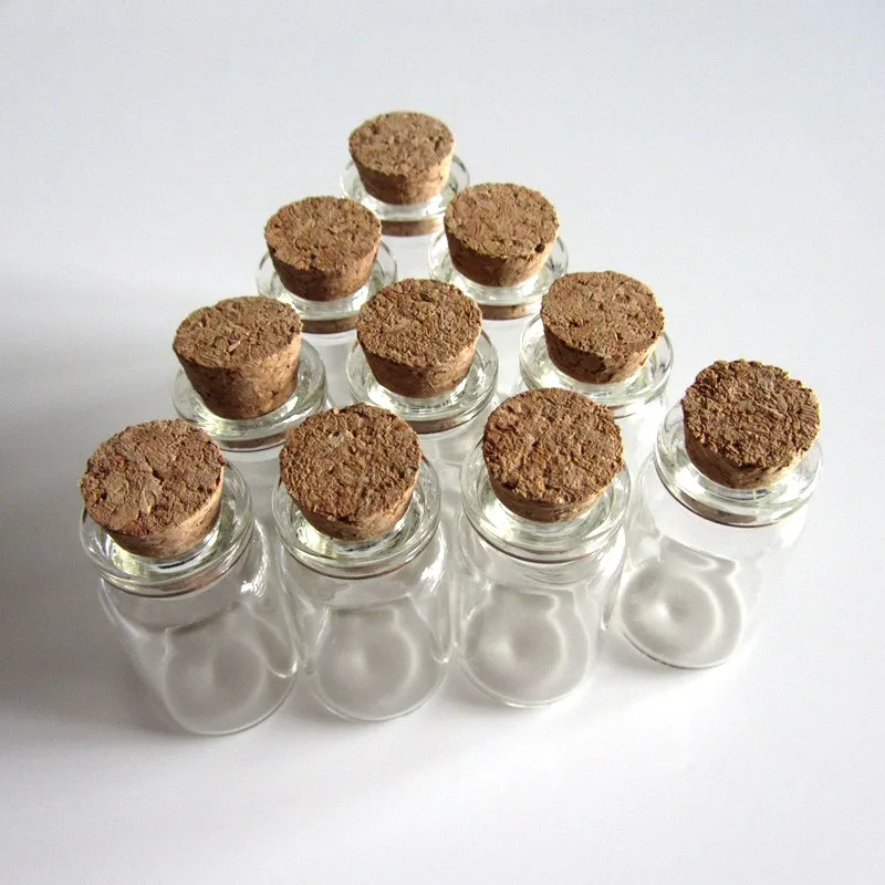 

10 Pcs 22x40mm 7ml Wish Bottles Tiny Small Empty Clear Cork Glass Bottles Vials For Wedding Holiday Decoration Christmas Gifts