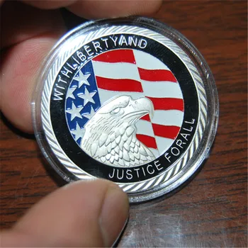 

United States Eagle liberty justice trade plated Silver 911 Coin