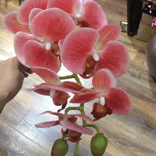 Новое поступление 3D 90 см искусственный цветок фаленопсис латексное покрытие Шелковый цветок Настоящее прикосновение орхидеи многоцветный Свадебный