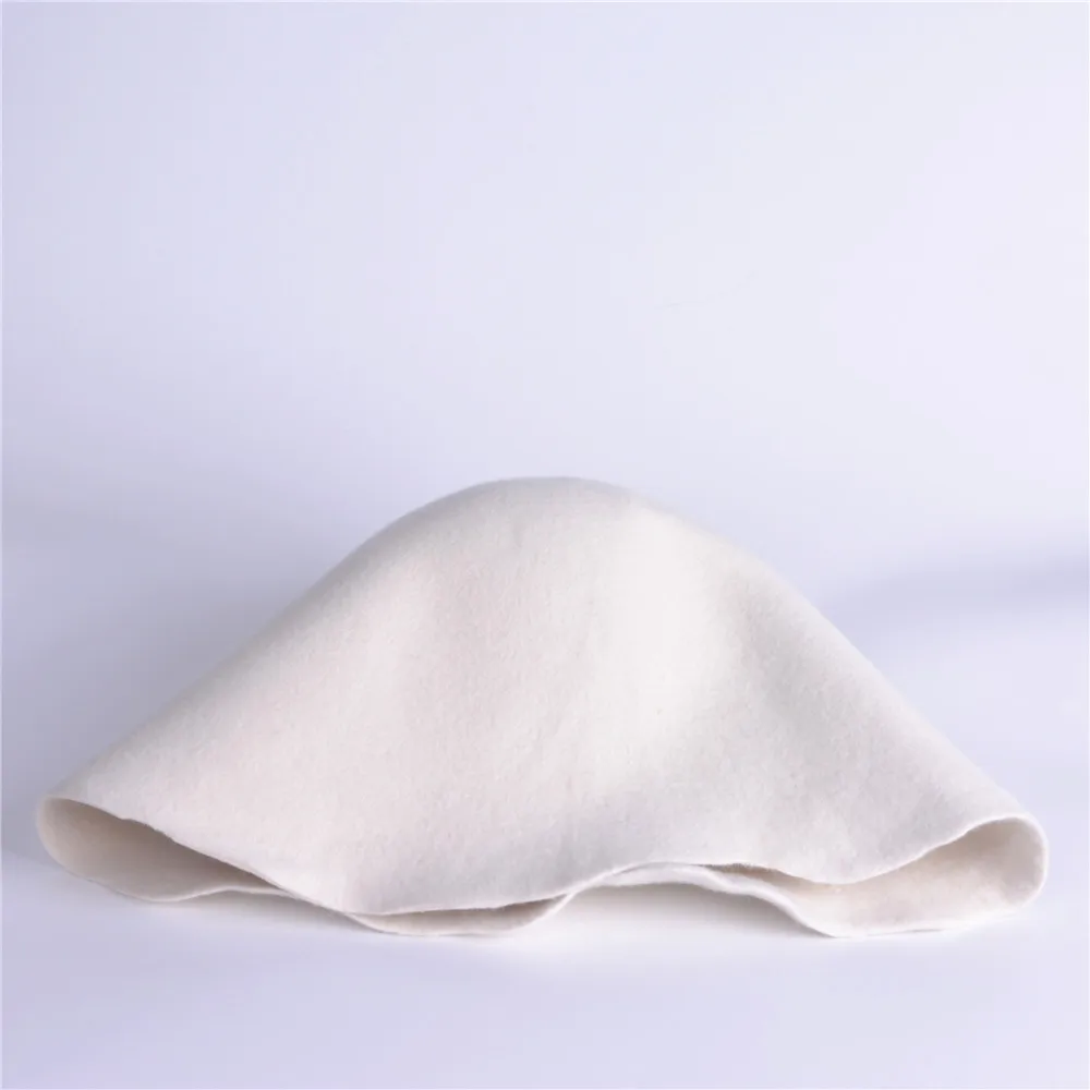 Womens Mens 100% Wool Felt Cloche Bucket Hats Cap Cone Body Millinery Hats Body Base Fascinators Block Hood Hats Supply B107 wide brim fedora hat