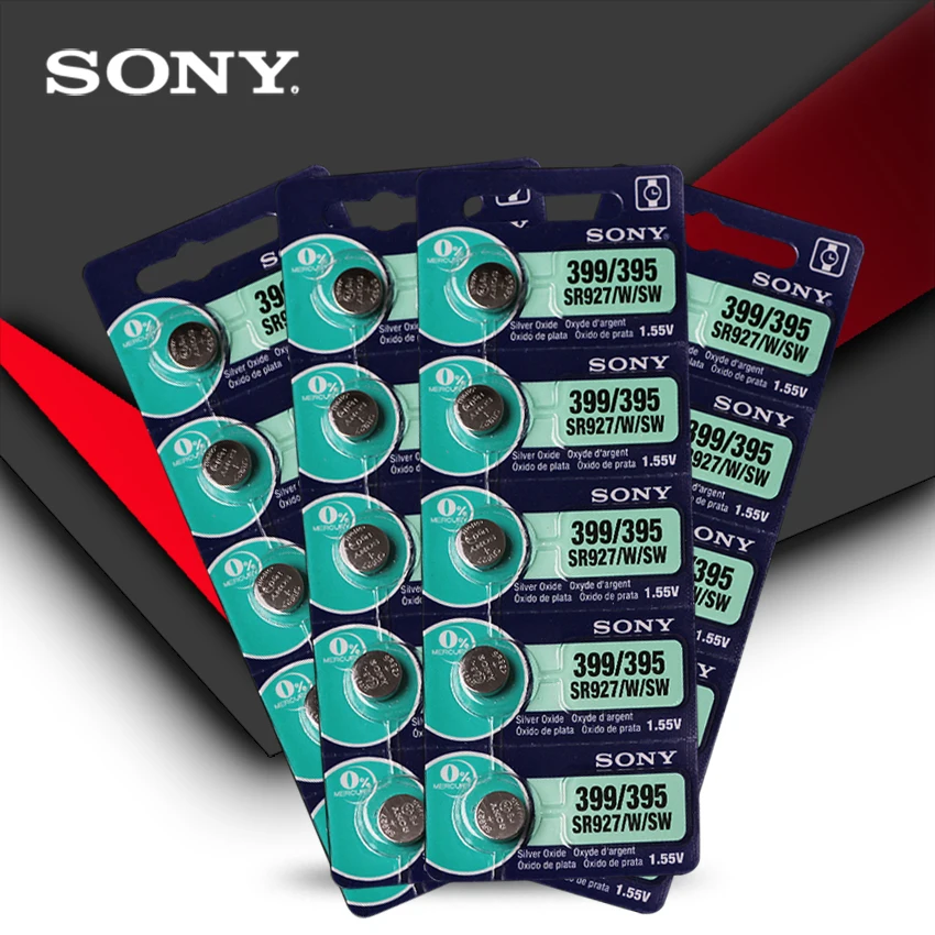 20 шт Новинка sony 395 SR927SW 399 SR927W LR927 AG7 1,55 V батарея для часов SR927SW 395 кнопочная монетница Сделано в Японии