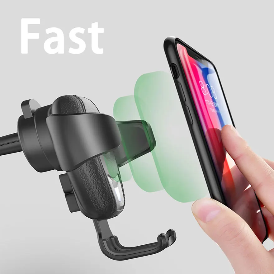 

10W Fast Qi Wireless Car Charger Phone Holder Quick Charging Mount Air Vent Gravity Charging Cradle for iPhone Samsung Galaxy