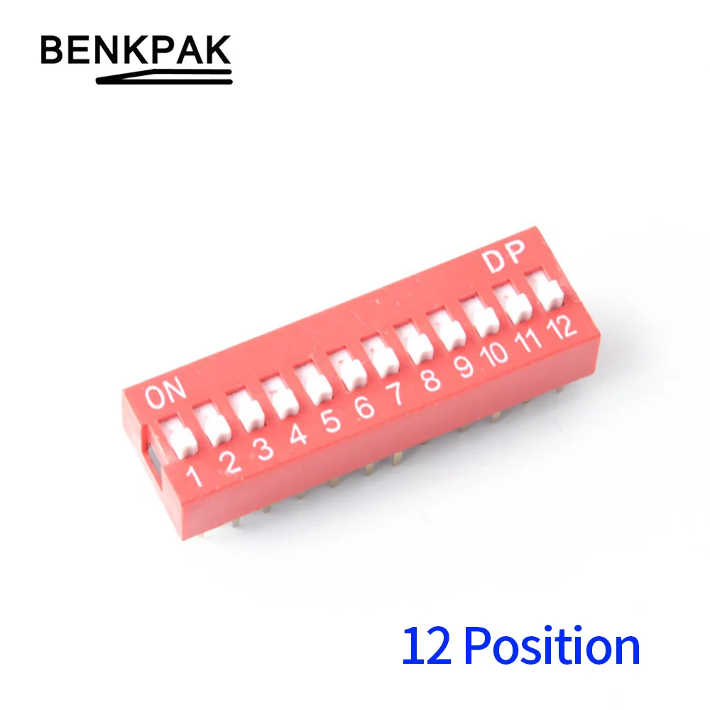 

10PCS DS Series DIP Switch 2.54mm Pitch,12 Position