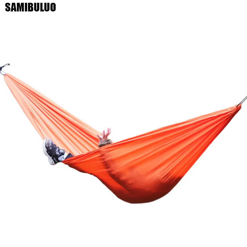Портативный парашютный нейлоновый тканевый туристический Сверхлегкий гамак для кемпинга на открытом воздухе повседневная подвесная кровать гамак с двойным человеком