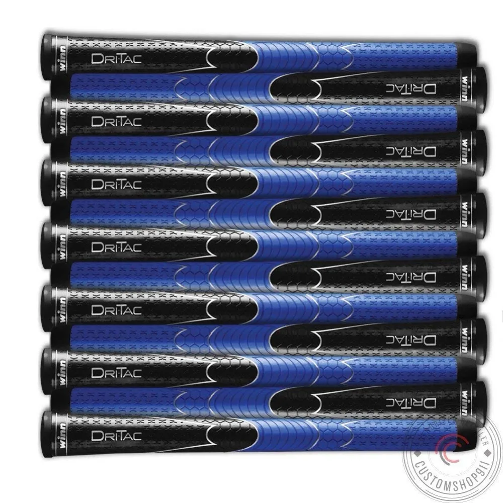 Набор из 10 WINN DRITAC AVS среднего размера черный/синий гольф ручка из мягкой искусственной кожи