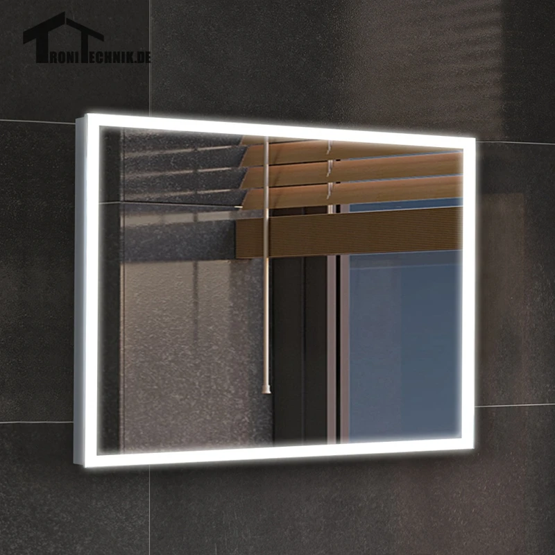 90 240V 50X70cm bath mirror Frame led illuminated framed bath mirror bathroom mirrors wall hung