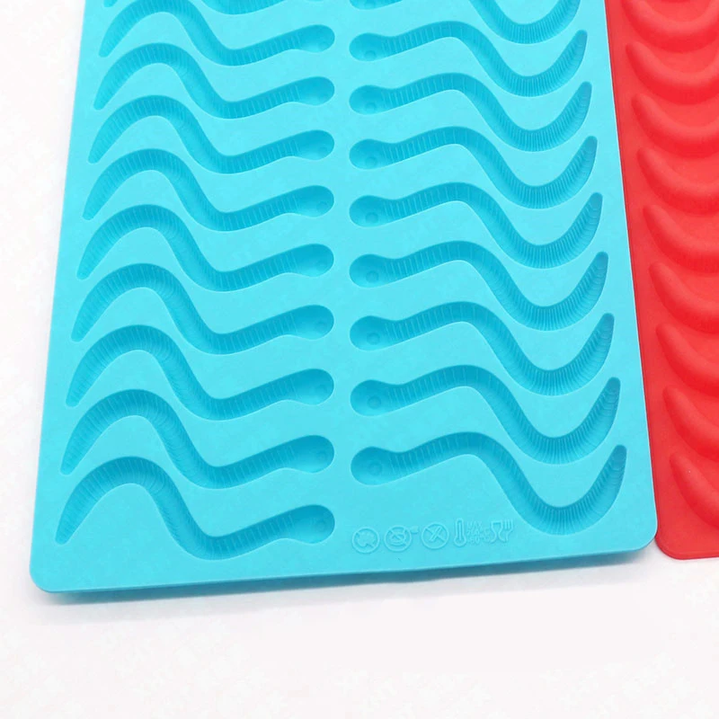 JX-LCLYL Silicone Bar Ice Tray Jelly Mold Worms Snake Chocolate Candy Gummy Maker Mold