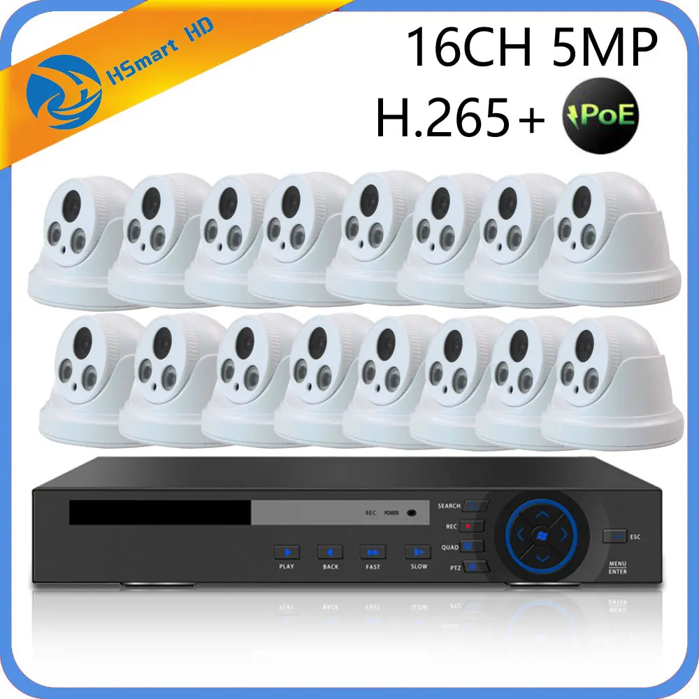 16CH 5MP POE NVR CCTV система безопасности 4 IR светодиодный открытый 3MP IP камера купольная poe камера s 3.0MP P2P система видеонаблюдения+ ТБ