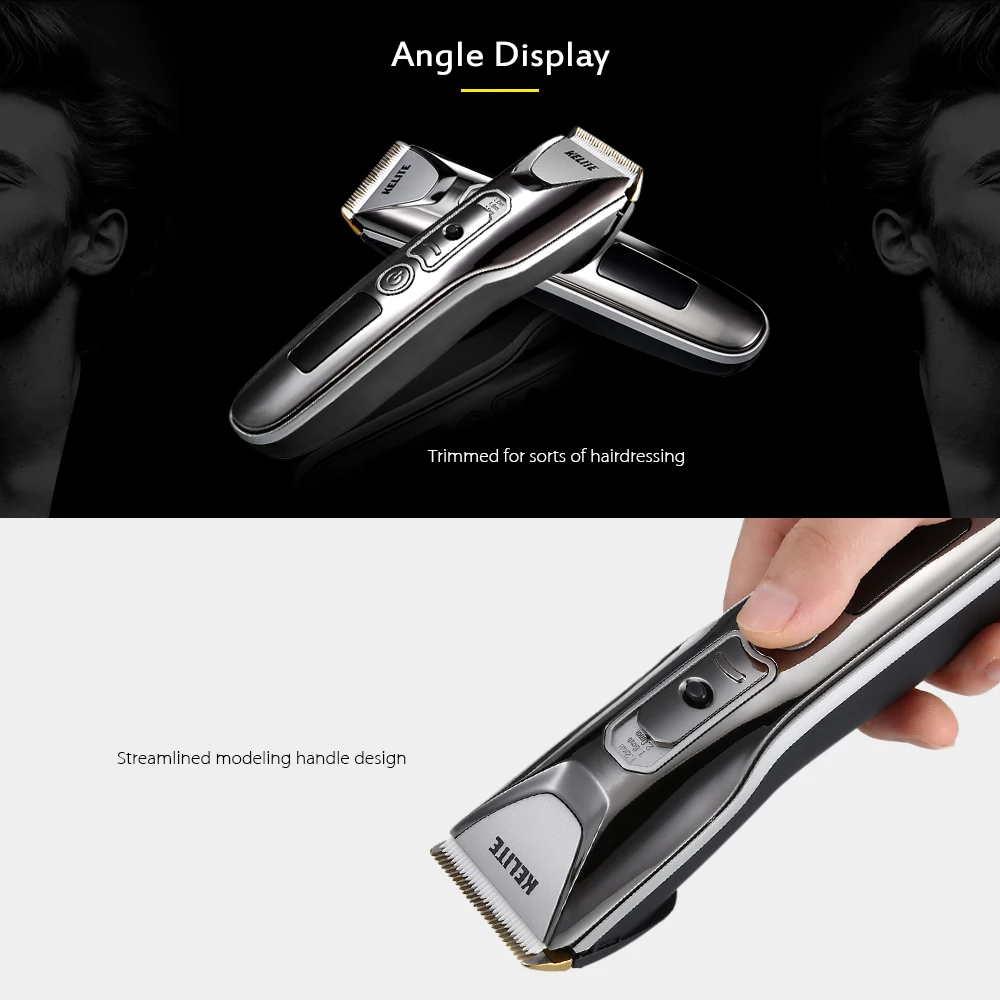 Kelite KLT - 8188 USB Rechargeable Electric Adjustable Hair Clipper Barber Haircut Trimmer