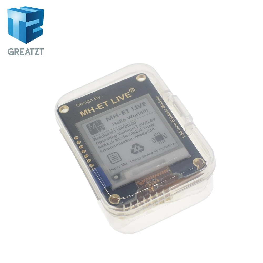 

GREATZT 1.54 Inch Epaper Module E-paper E-Ink EInk Display Screen SPI Support Global/Part For Arduino STM raspberry pi ESP32