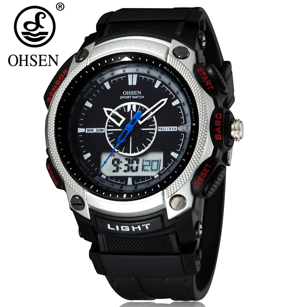 Мужские Цифровые кварцевые наручные часы с силиконовым ремешком 30 м|watch watches|watch