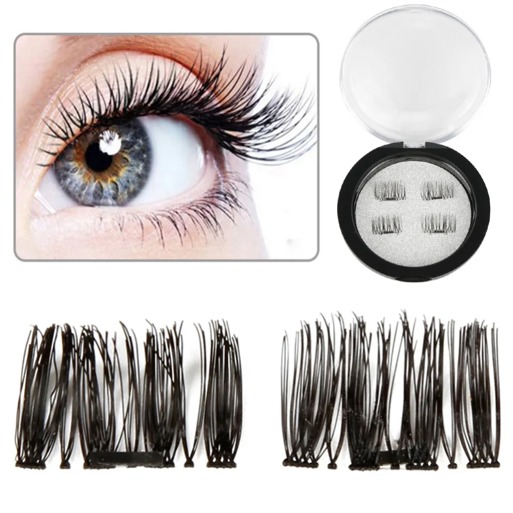 

2 pairs Easy Wear 3D Magnetic Eyelash False Eyelash Ultra-thin Magnetic Full Strip Magnetic Lashes Reusable Fake Eye Lashes