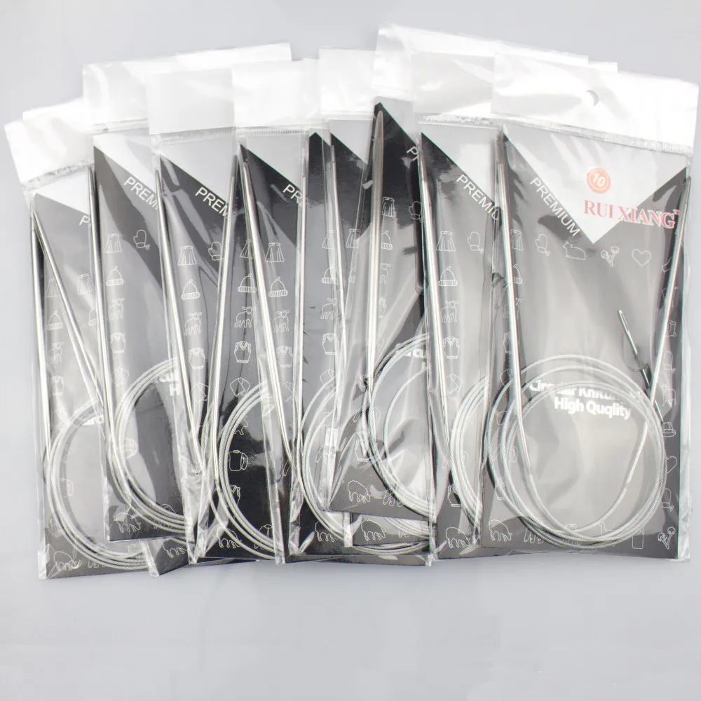 

New Retail Package11pcs 47" 120cm Durable Stainless Circular Knitting Needles Set Size 1.5-5.0mm for Sweater Gloves Needlework