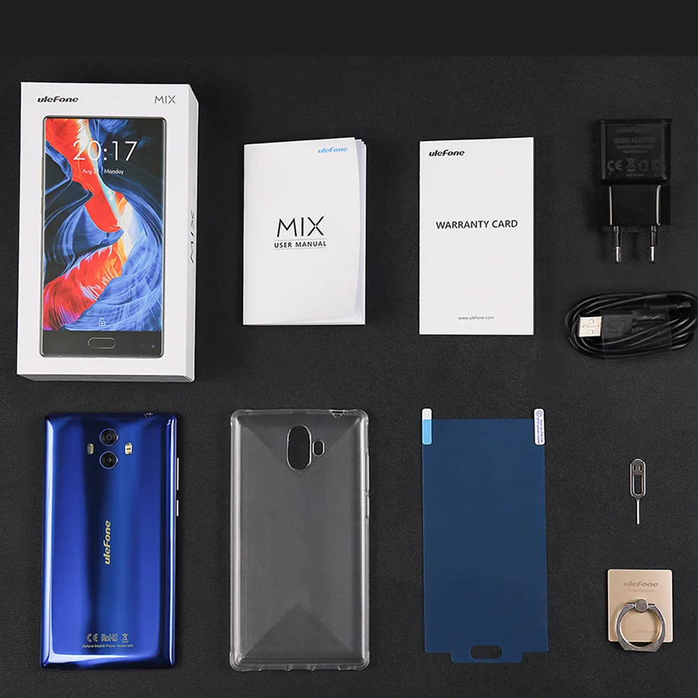 Ulefone MIX 4G мобильный телефон 5.5 дюймов HD MTK6750T Octa core android 7.0 4 ГБ + 64 ГБ сканер отпечатков пальцев 13MP двойная Камера Смартфон