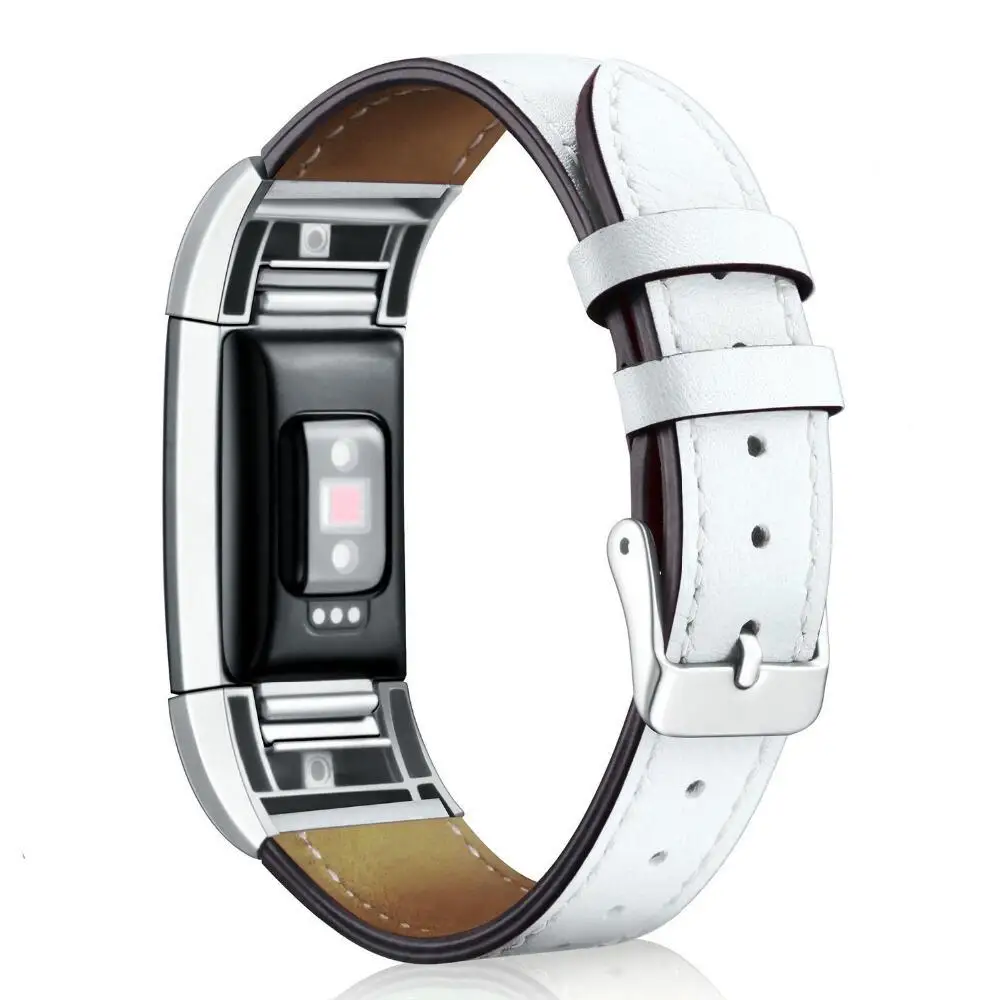KINGBEIKE Colorful Durable Genuine Leather Watchband For Fitbit Charge 2 Watch Band Replacement Watch Strap Accessories