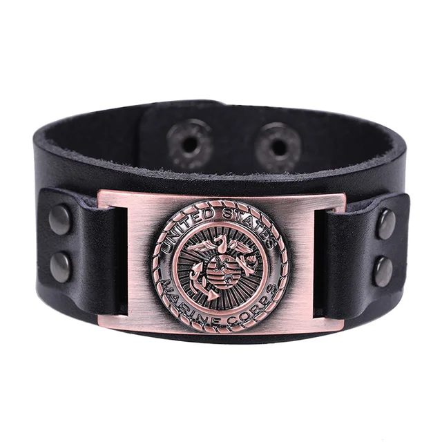 My Shape Black Brown Genuine Bracelet United States Marine Corps Bracelet United States Marine Corps