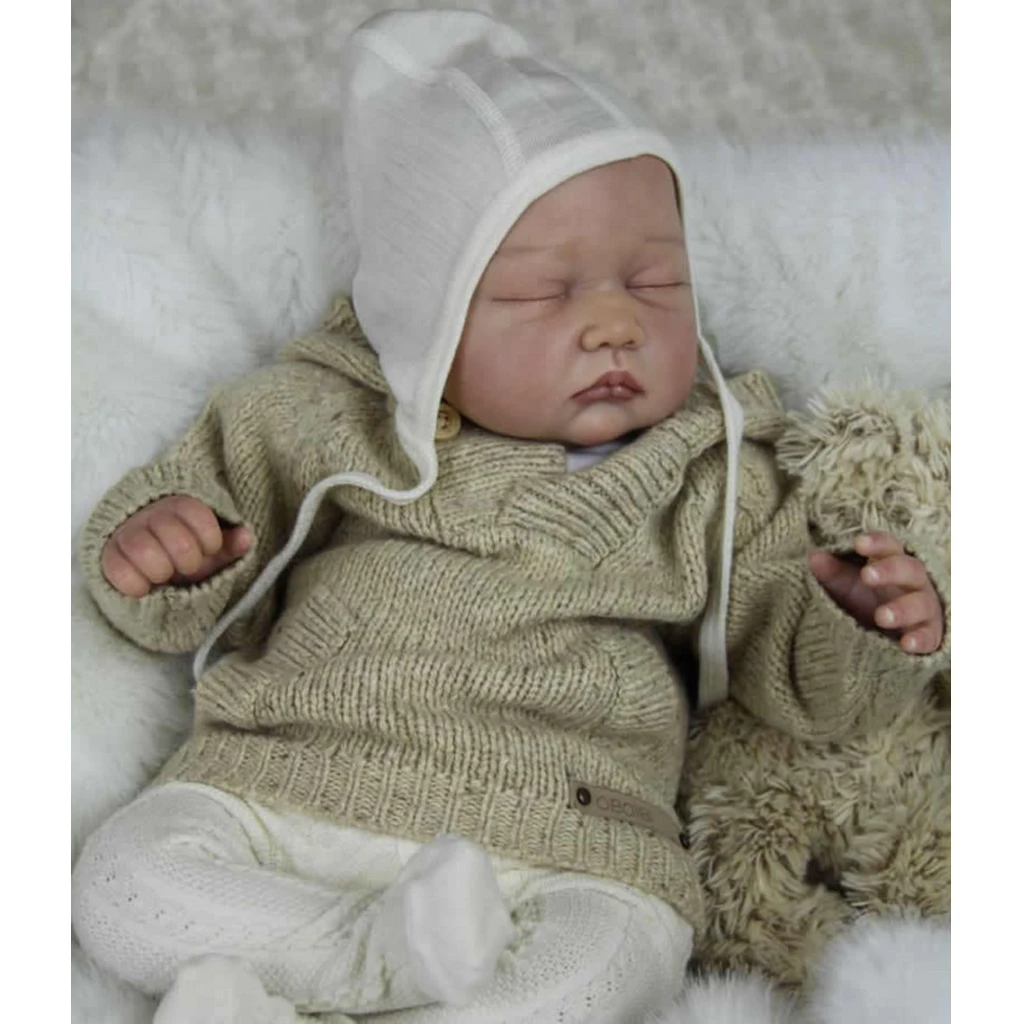 

Real Touch Large Silicone 22'' Reborn Kit Doll Mold Sleeping Baby Doll Blank Head Limb Mold and Cloth Body Set